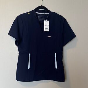 FIGS Odesa Slim Fit Scrub Top Navy Blue NWT